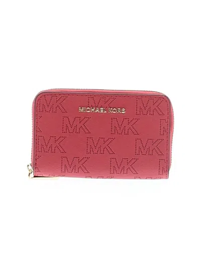 Pre-owned Michael Michael Kors Leather Wallet In Red