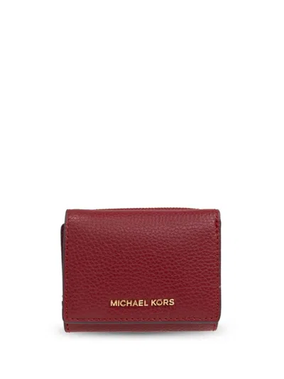 Michael Michael Kors Leather Wallet In Red