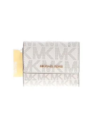 Pre-owned Michael Michael Kors Leather Wallet In White