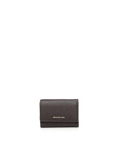 Michael Michael Kors Leather Wallet With Logo In Brown