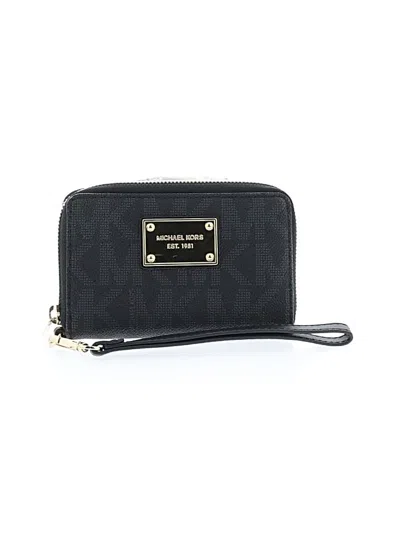 Pre-owned Michael Michael Kors Leather Wristlet In Black
