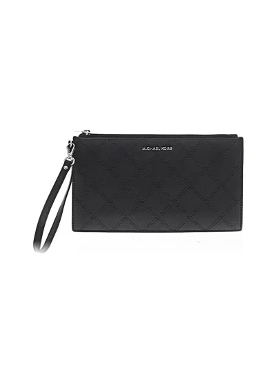 Pre-owned Michael Michael Kors Leather Wristlet In Black