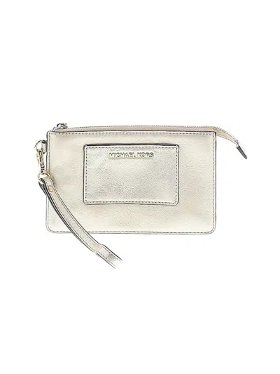 Pre-owned Michael Michael Kors Leather Wristlet In Gold