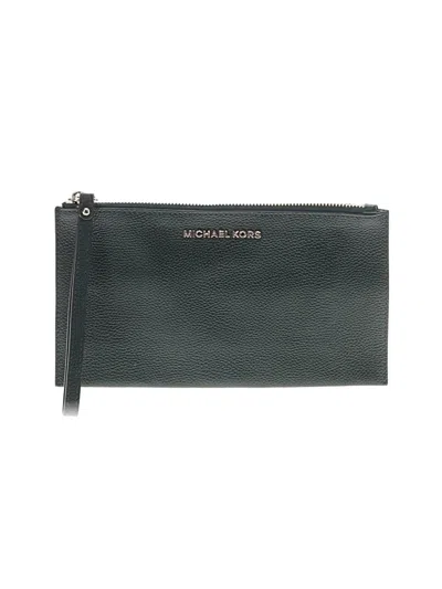Pre-owned Michael Michael Kors Leather Wristlet In Green