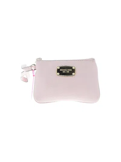Pre-owned Michael Michael Kors Leather Wristlet In Pink