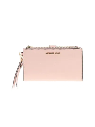 Pre-owned Michael Michael Kors Leather Wristlet In Pink