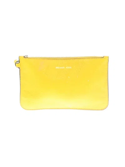 Pre-owned Michael Michael Kors Leather Wristlet In Yellow