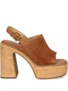Michael Michael Kors Leia Platform Sandals In Brown