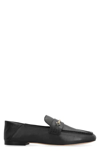 Michael Michael Kors Lena Leather Loafers In Black