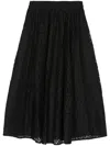 Michael Michael Kors Leopard Corded-lace Midi Skirt In Black
