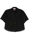 Michael Michael Kors Leopard Corded-lace Shirt In Black