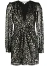 Michael Michael Kors Leopard Jacquard Mini Dress In Black