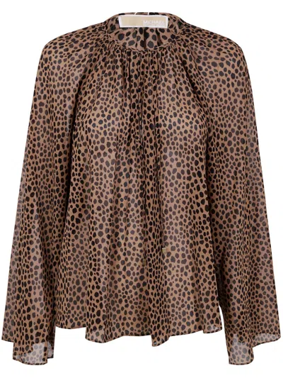 MICHAEL MICHAEL KORS LEOPARD PRINT BLOUSE