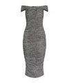 Michael Michael Kors Leopard-print Midi Dress In Gray