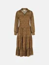 Michael Michael Kors 'leopardato' Brown Polyester Dress In Brown