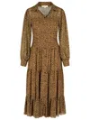 Michael Michael Kors 'leopardato' Brown Polyester Dress In Brown