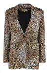 Michael Michael Kors Single-breasted Two-button Blazer With Lapel Collar In Brown