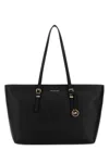 Michael Michael Kors Michael By Michael Kors Black Leather Large Quinn Shopping Bag