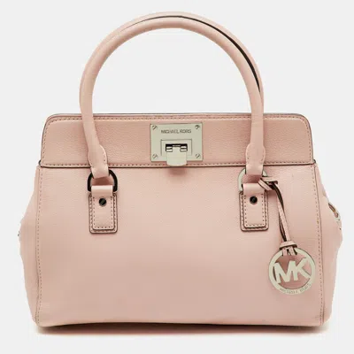 Pre-owned Michael Michael Kors Light Pink Leather Astrid Satchel