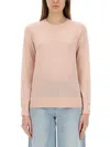 Michael Michael Kors Lightweight Merino Wool Sweater With Button Detail In Neutrals
