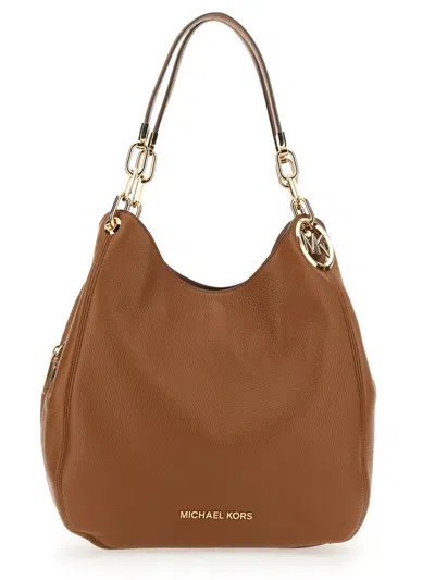 Michael Michael Kors Lillie Large Pebbled Leather Shoulder Bag In Brown