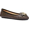 Michael Michael Kors Lillie Moc Womens Faux Leather Logo Moccasins In Brown