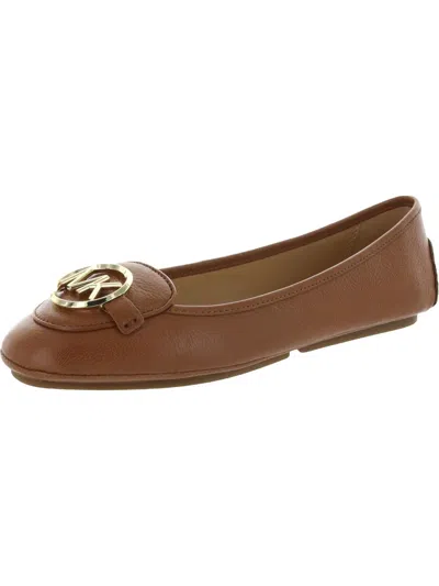 Michael Michael Kors Lillie Moc Womens Leather Signature Moccasins In Brown