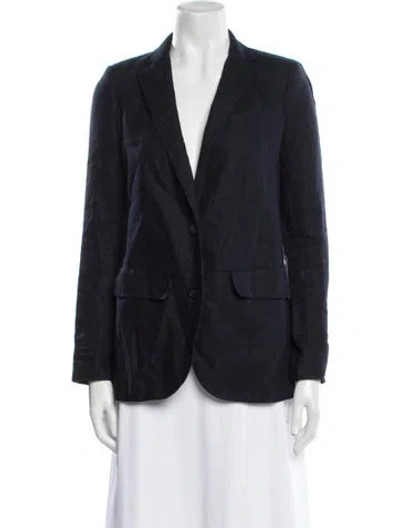 Pre-owned Michael Michael Kors Linen Blazer In Blue