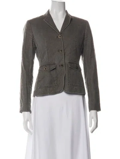 Pre-owned Michael Michael Kors Linen Blazer In Green