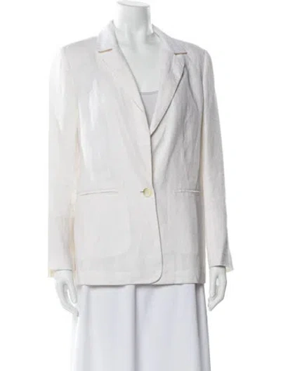 Pre-owned Michael Michael Kors Linen Blazer In White