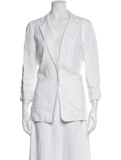 Pre-owned Michael Michael Kors Linen Blazer In White