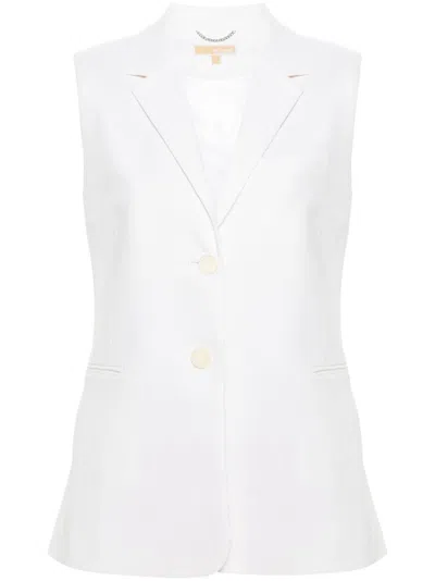 Michael Michael Kors Linen Blend Waistcoat In White
