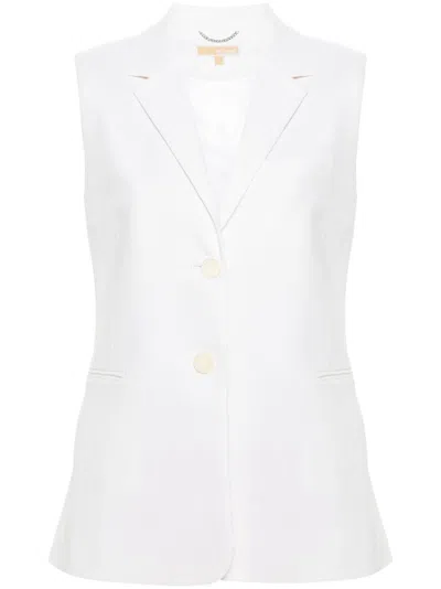 Michael Michael Kors Linen Blend Vest In White