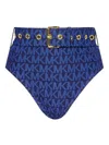 Michael Michael Kors Logo Belted Biking Briefs In Blue