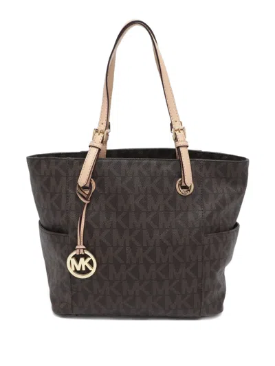 Pre-owned Michael Michael Kors Logo Tote Bag In Brown