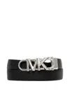 Shop Michael Michael Kors Logo-buckle Belt In Black