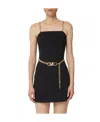 Michael Michael Kors Logo-buckle Belt Minidress In Black