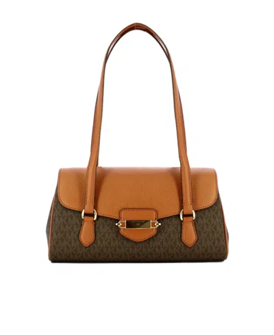 Michael Michael Kors Logo Buckle Handbag In Brown
