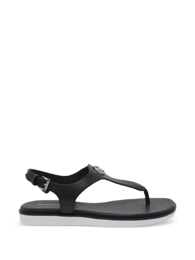Michael Michael Kors Logo Buckle Sandals In Black