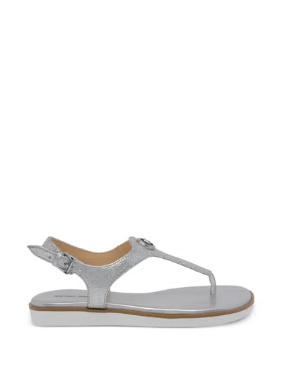 Michael Michael Kors Logo Buckle Sandals In Gray