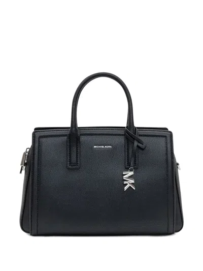 Michael Michael Kors Logo-charm Handbag In Black