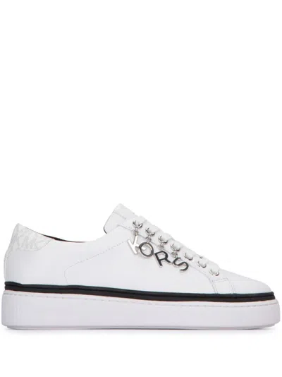 MICHAEL MICHAEL KORS LOGO-CHARM LEATHER SNEAKERS