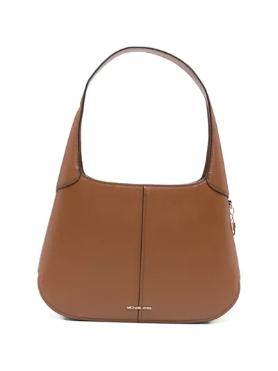 Michael Michael Kors Logo Charm Leather Tote Bag In Brown