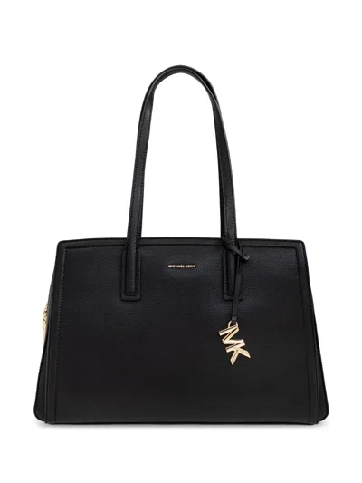 Michael Michael Kors Logo-charm Shoulder Bag In Black