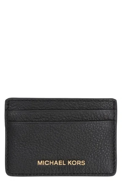 Michael Michael Kors Logo Detail Leather Card Holder In White
