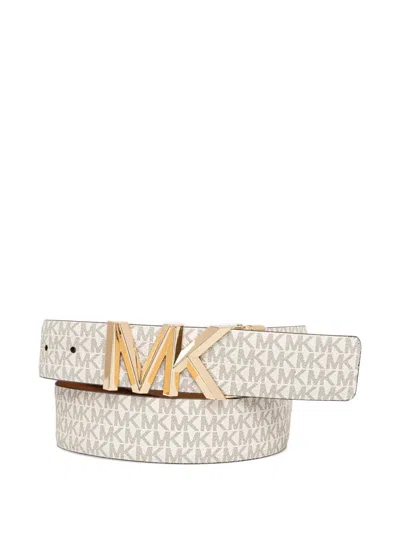 Michael Michael Kors Logo-embellished Belt In Neutrals