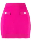 Michael Michael Kors Logo-embossed Buttoned Miniskirt In Pink