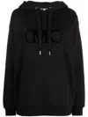 Michael Michael Kors Logo-embossed Drawstring Hoodie In Black