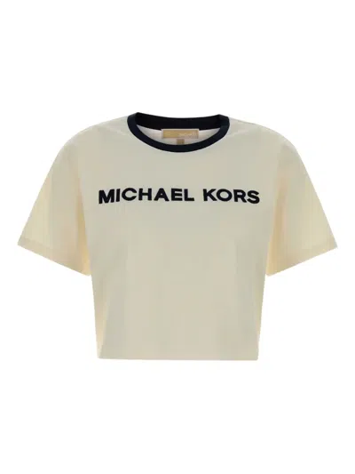MICHAEL MICHAEL KORS LOGO-EMBROIDERED COTTON T-SHIRT