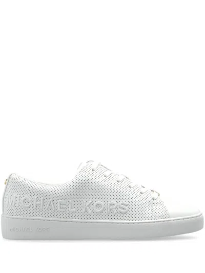 Michael Michael Kors Logo-embroidered Sneakers In White